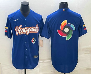 Mens Venezuela Baseball 2023 Royal World Big Logo With Patch Classic Stitched Jerseys->2023 world baseball classic->MLB Jersey